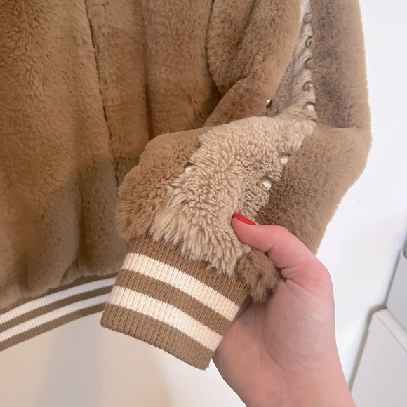 MOTHER Tan and Cream Bomber Jacket - Picture 11 of 16